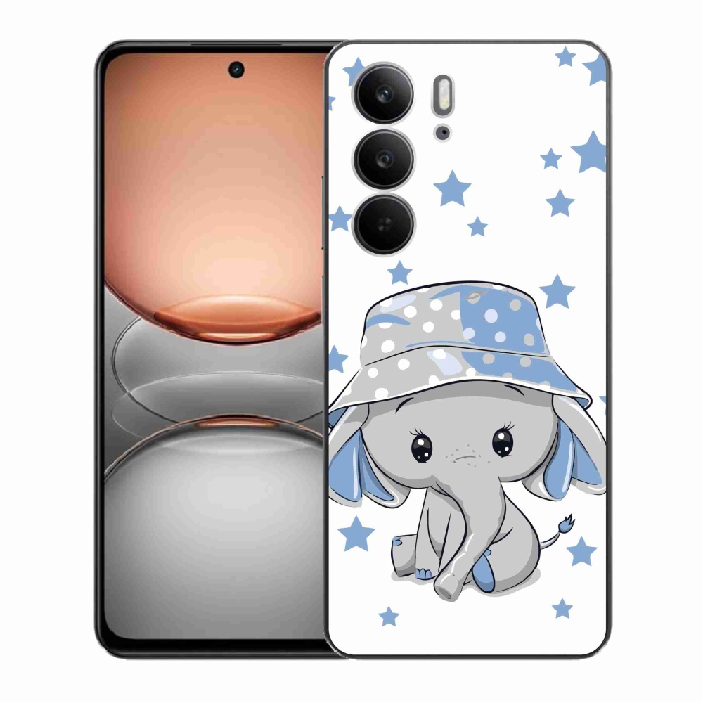 Gélový kryt mmCase na Realme C75 - modrý slon
