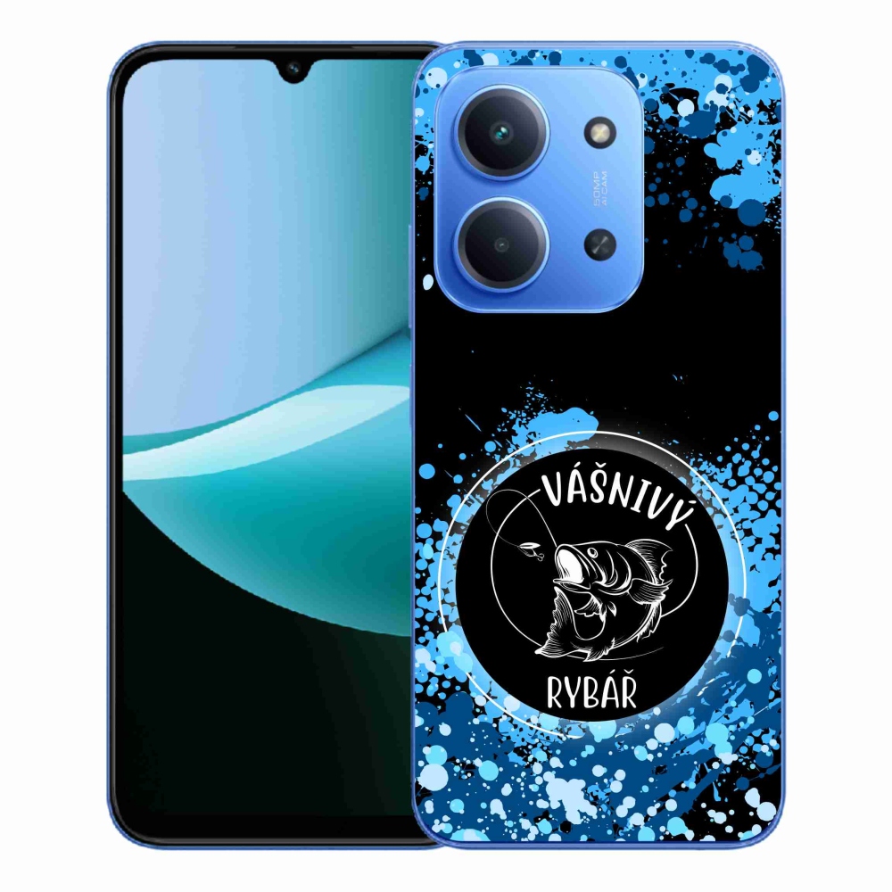 Gélový kryt mmCase na Xiaomi Redmi 15C 4G/5G (173mm) - vášnivý rybár čierne pozadie