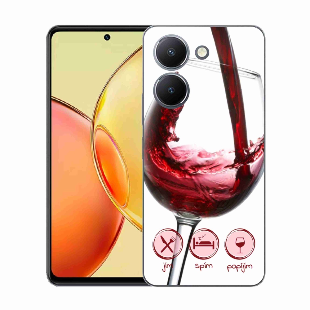 Gélový kryt mmCase na Vivo Y36 - pohár vína červené