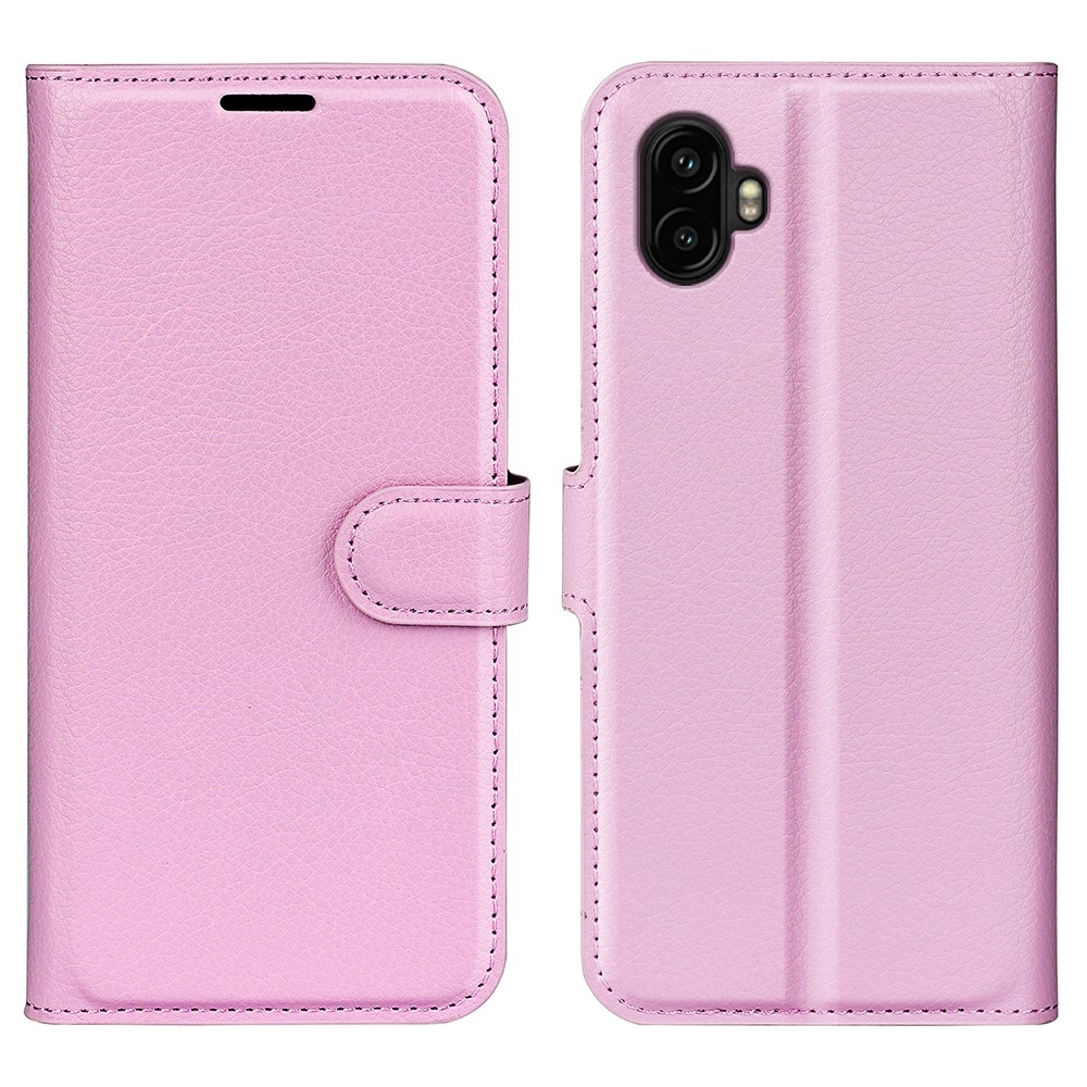 Litchi knižkové púzdro na Samsung Galaxy Xcover 7 Pro - ružové