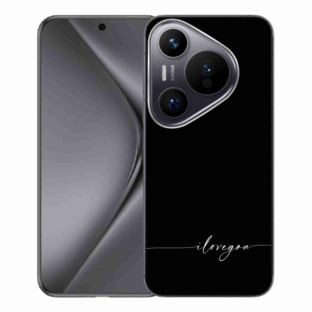 Gélový kryt mmCase na Huawei Pura 70 Pro - I love you čierne pozadie