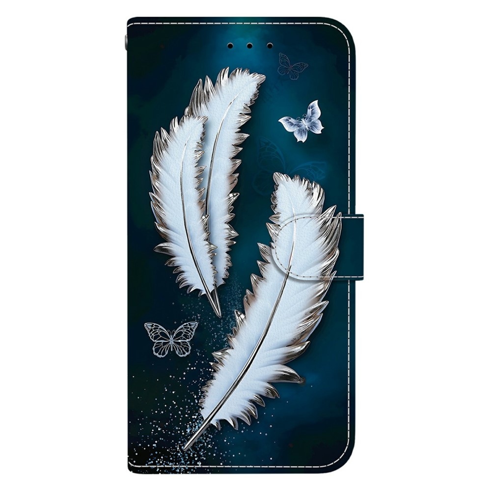 Versatile knižkové púzdro na Samsung Galaxy A06 4G - biela pierka