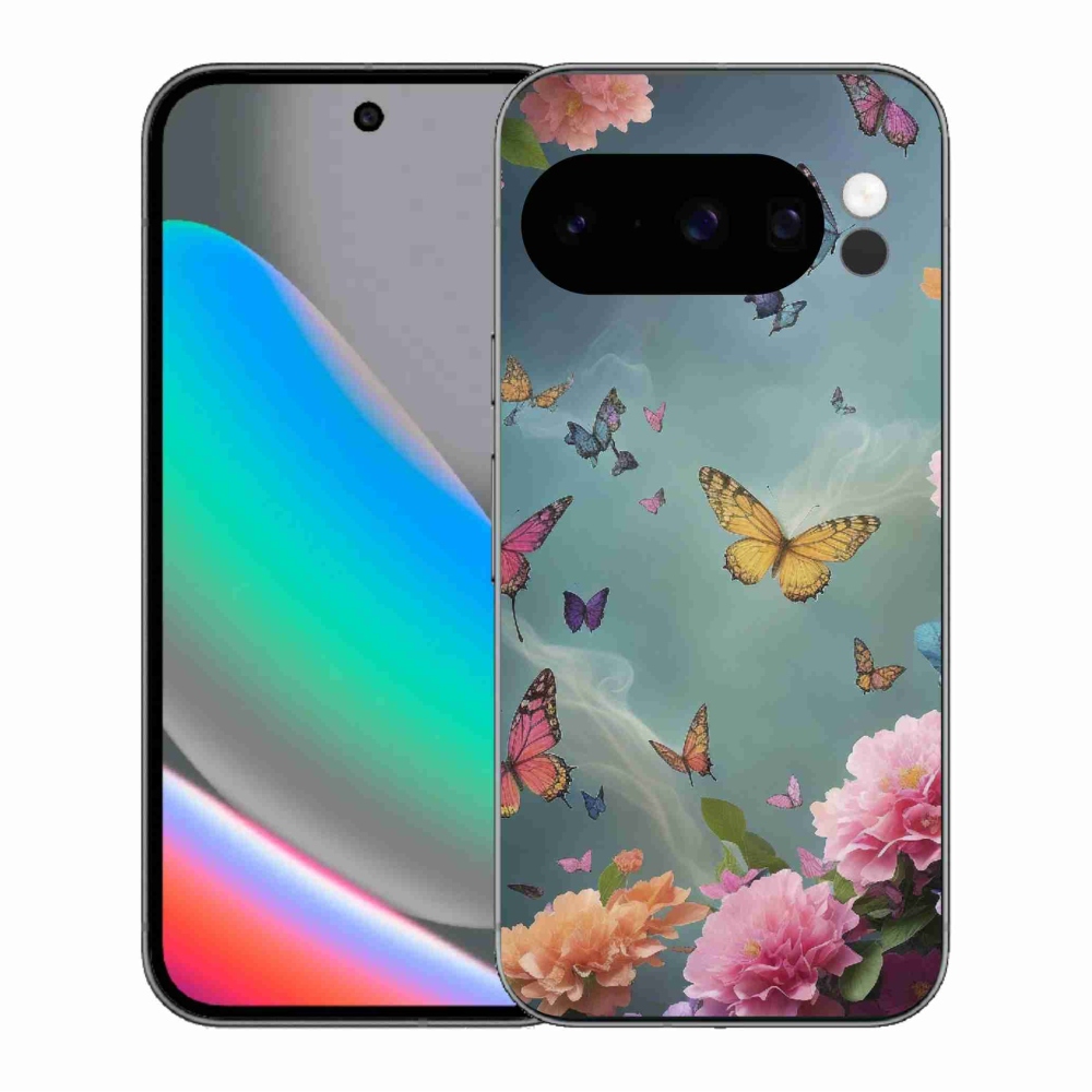 Gélový kryt mmCase na Google Pixel 10 Pro - farebné kvety a motýle