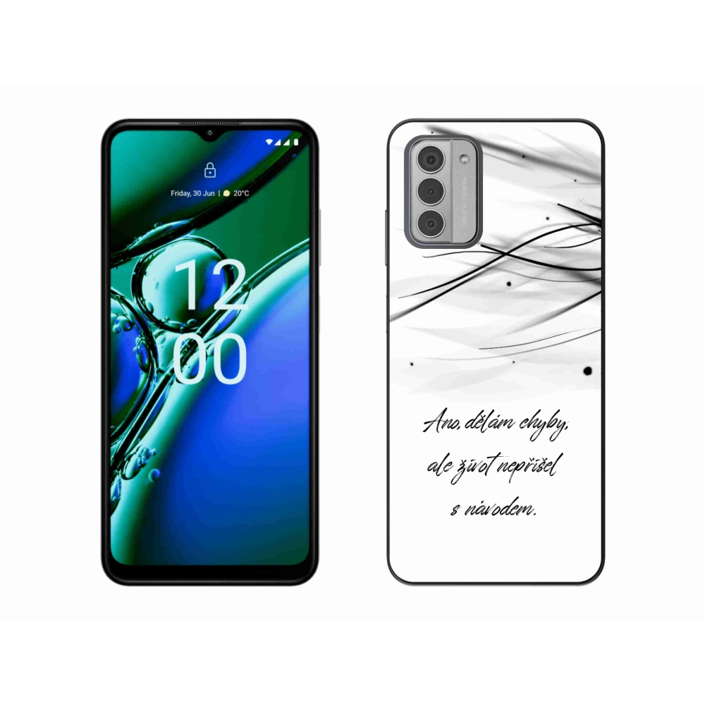 Gélový kryt mmCase na Nokia G42 - citát biele pozadie