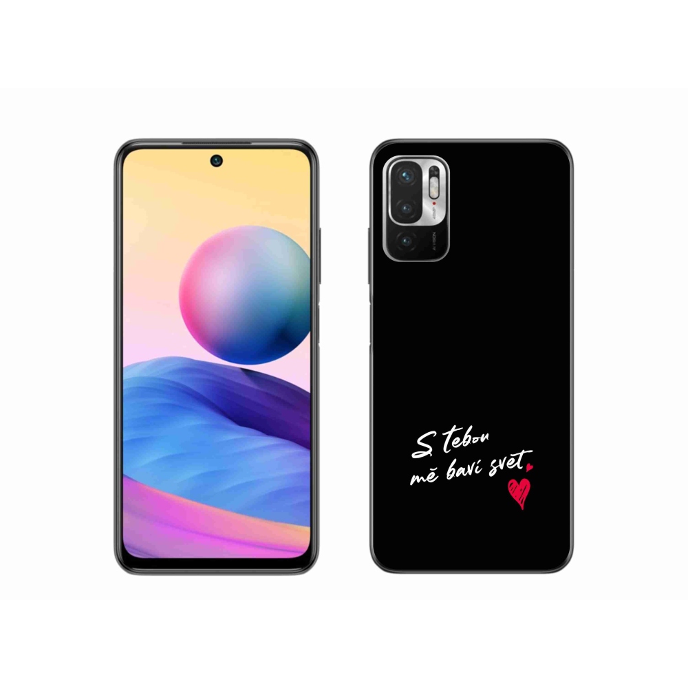 Gélový kryt mmCase na Xiaomi Redmi Note 10 5G - zamilovaný text 1 čierne pozadie