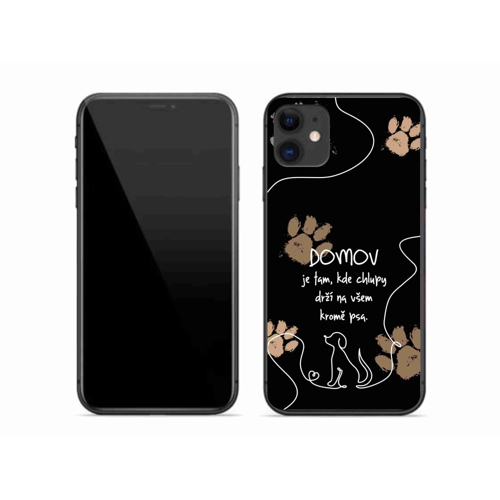 Gélový kryt mmCase na iPhone 11 - psí motív čierne pozadie