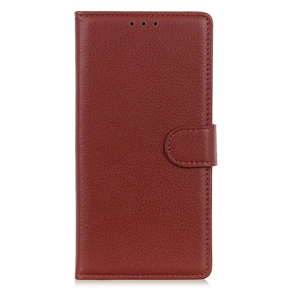 Litchie knižkové púzdro na Xiaomi Redmi 15C 4G/5G (173mm) - hnedé