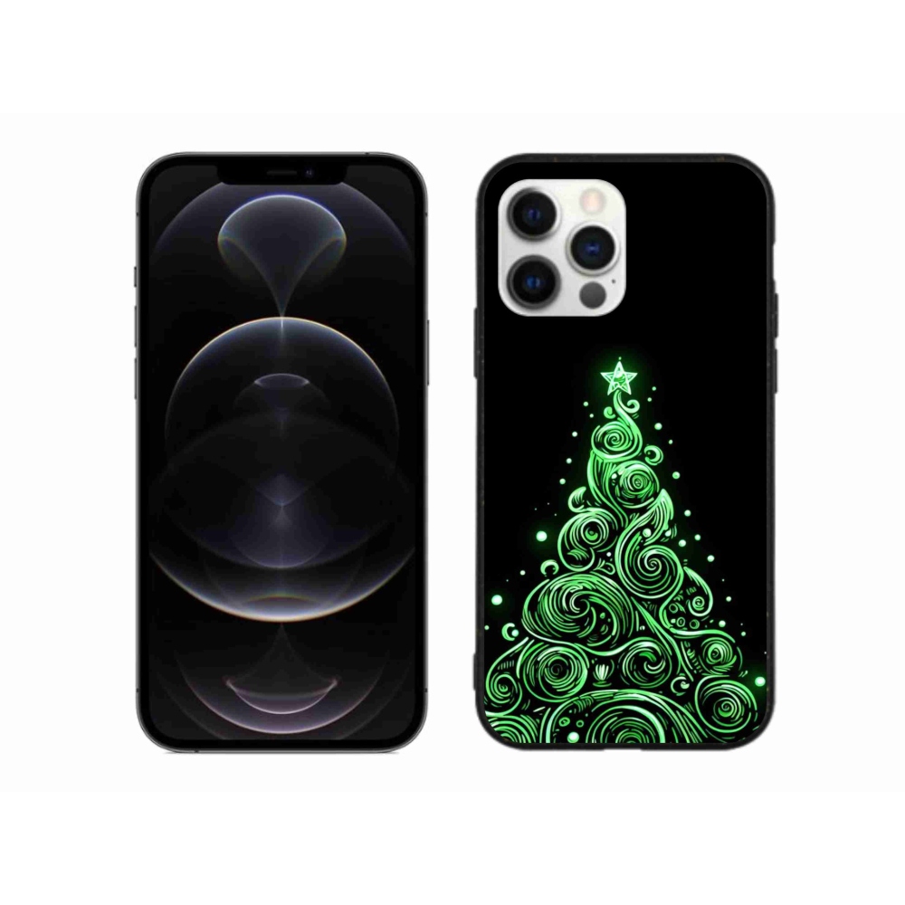Gélový kryt mmCase na iPhone 12 Pro Max - neónový vianočný stromček 3