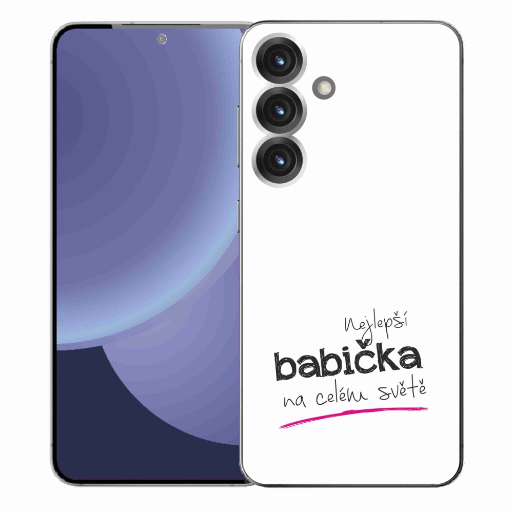 Gélový kryt mmCase na Samsung Galaxy S25+ - najlepšia babička 4 biele pozadie
