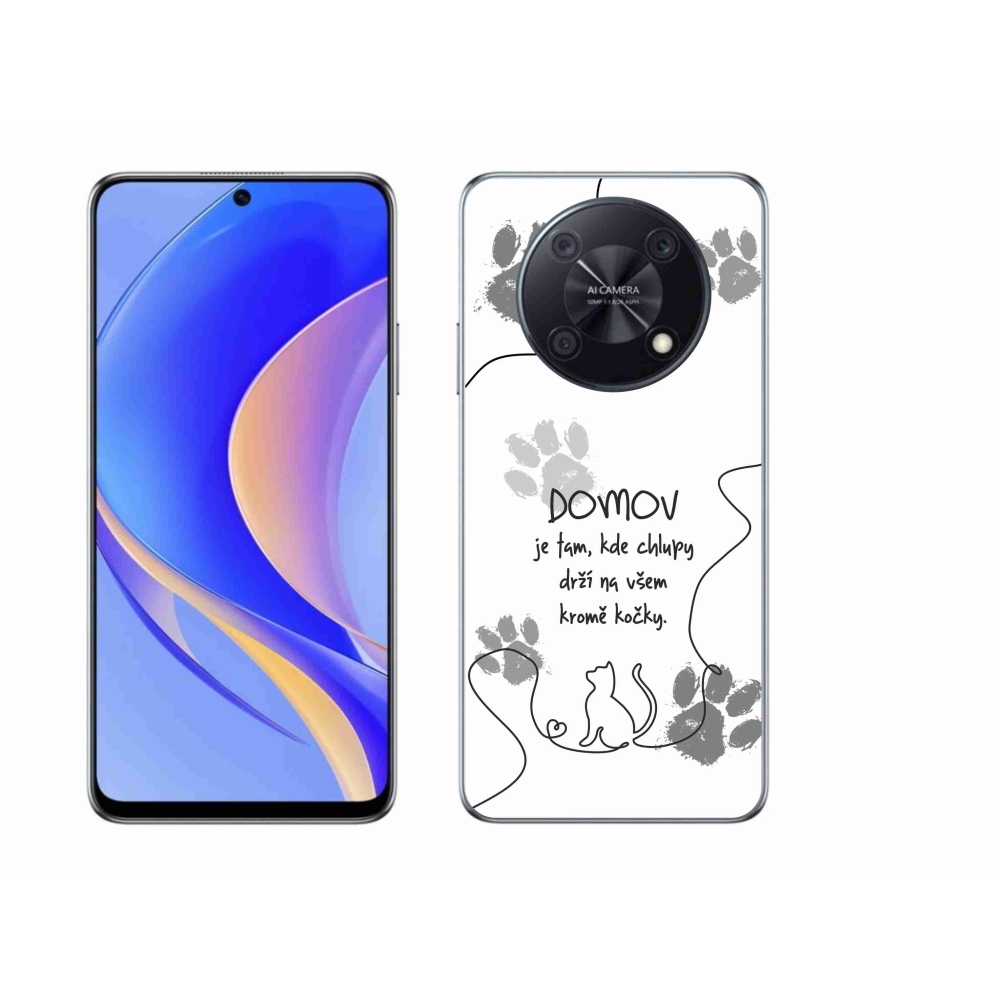 Gélový kryt mmCase na Huawei Nova Y90 - mačacie motív biele pozadie
