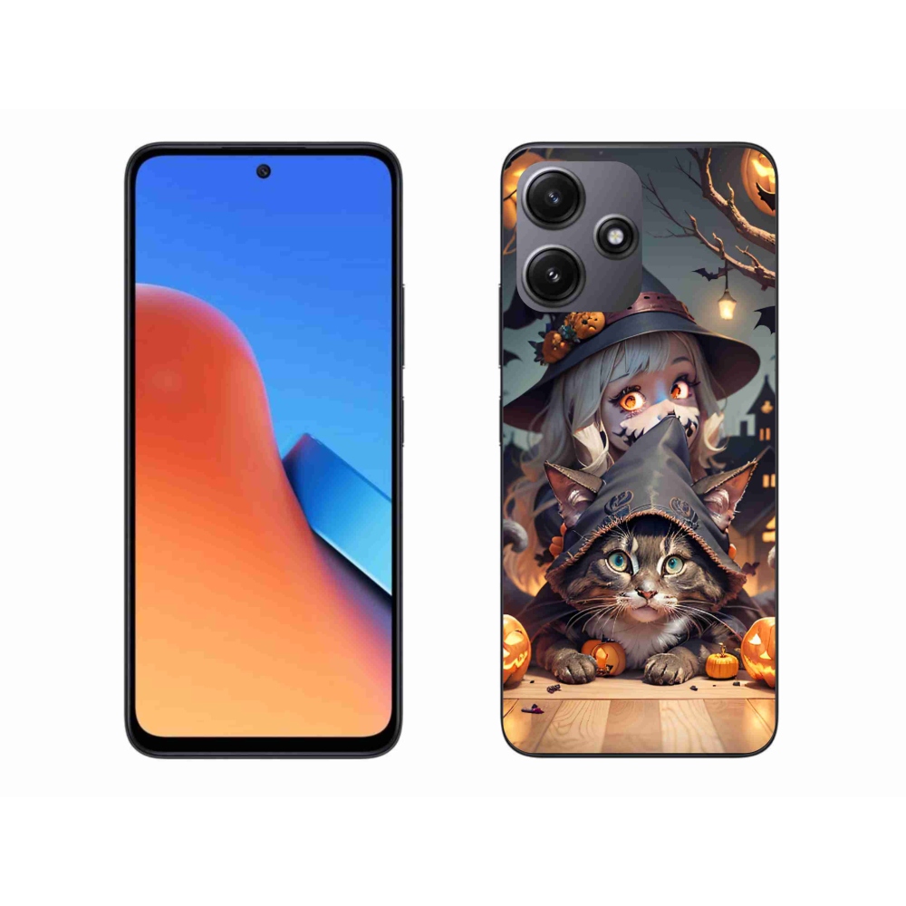 Gélový kryt mmCase na Xiaomi Redmi 12 5G - čarodejnica s mačkou