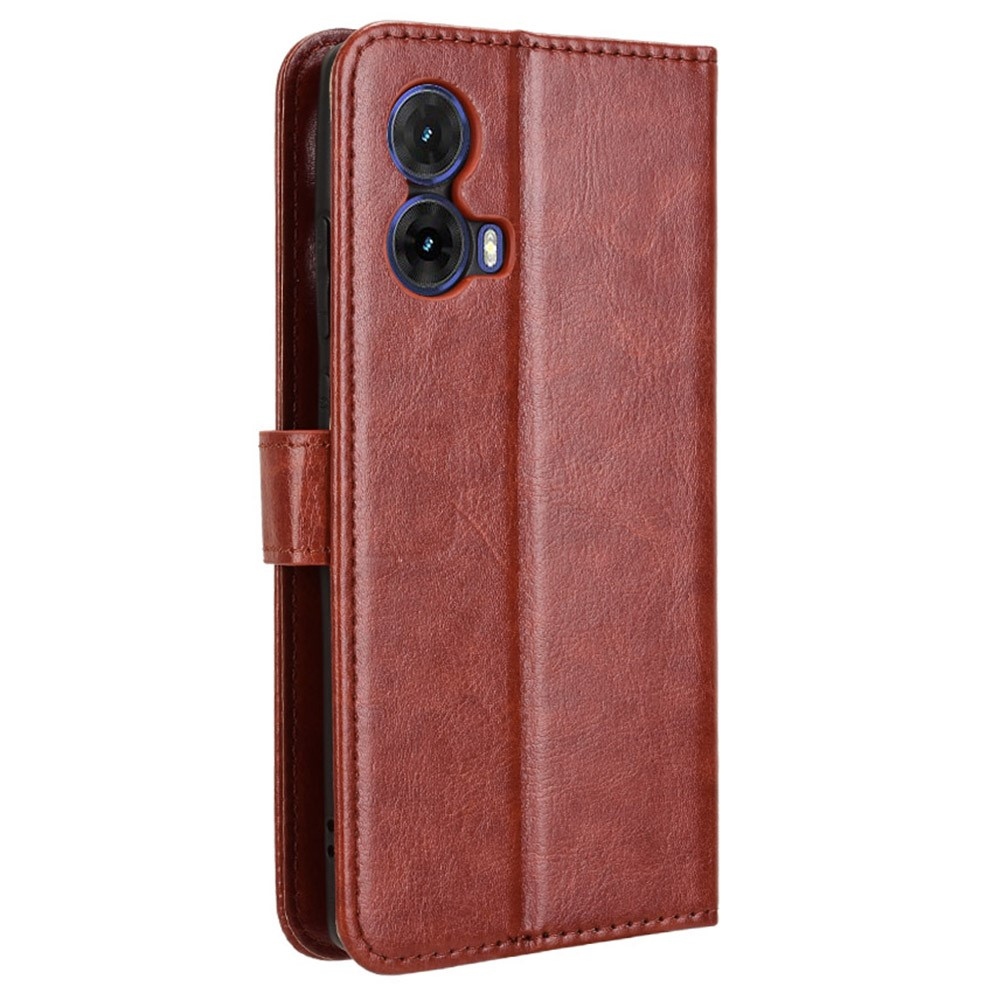 Crazy knižkové púzdro na Motorola Moto G85 5G - hnedé