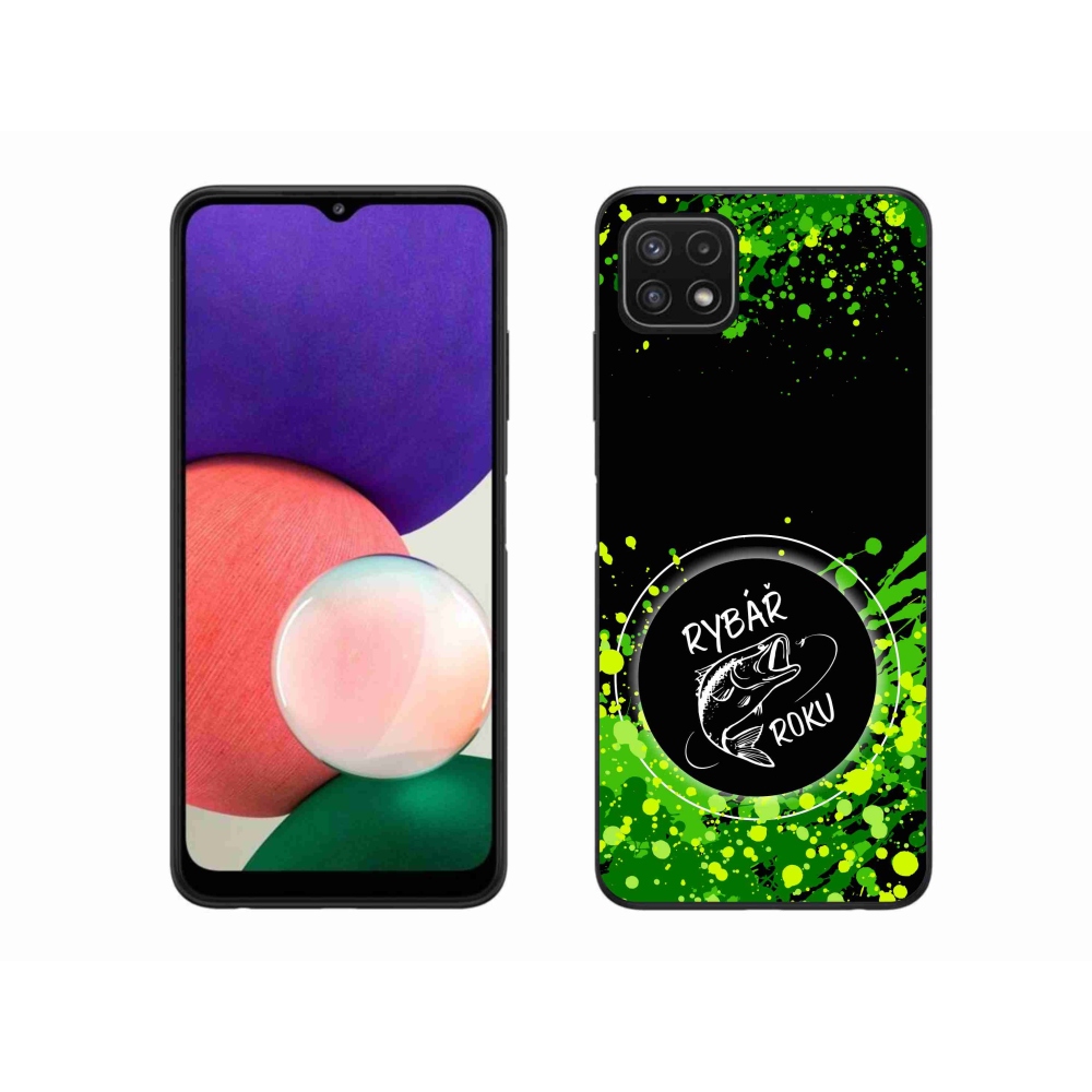 Gélový kryt mmCase na Samsung Galaxy A22 5G - rybár roka čierne pozadie