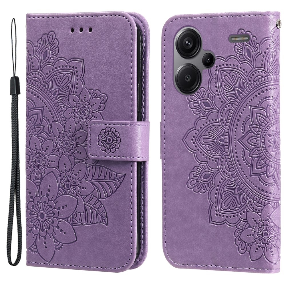 Mandala knižkové púzdro na Xiaomi Redmi Note 13 Pro+ 5G - fialové