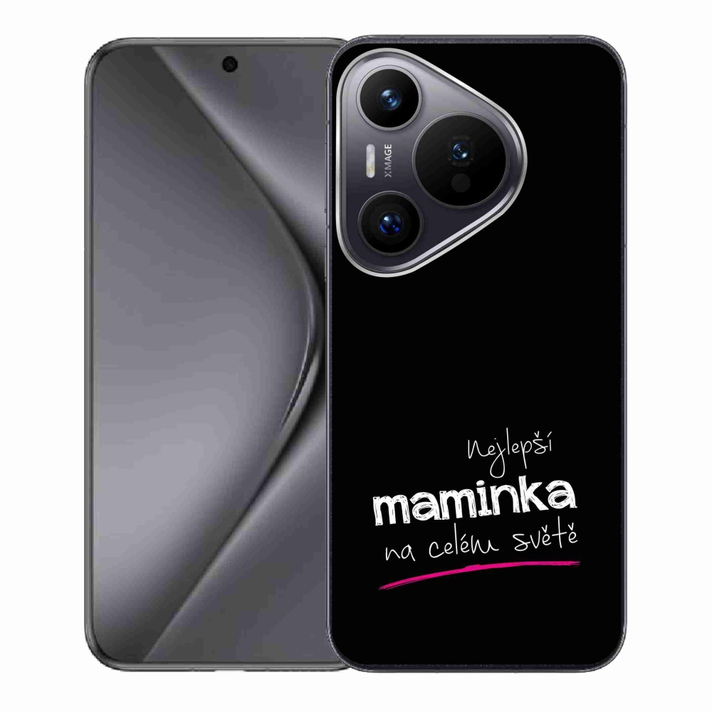 Gélový kryt mmCase na Huawei Pura 70 - najlepšia mamička 4 čierne pozadie
