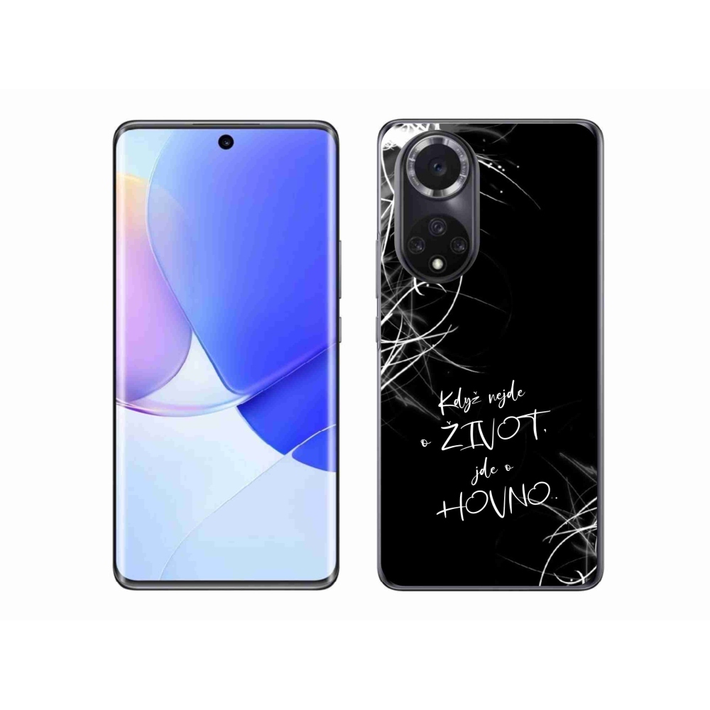 Gélový kryt mmCase na Honor 50 - vtipný text 16 čierne pozadie