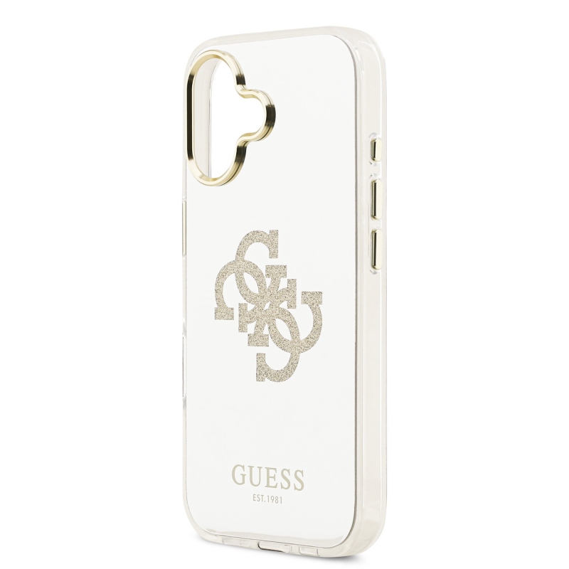 Guess PC/TPU Mirror 4G Glitter Logo MagSafe zadný kryt pre iPhone 17 Gold
