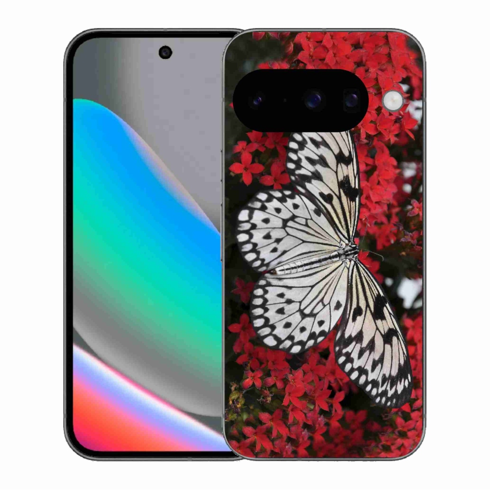 Gélový kryt mmCase na Google Pixel 10 - čiernobiely motýľ 1