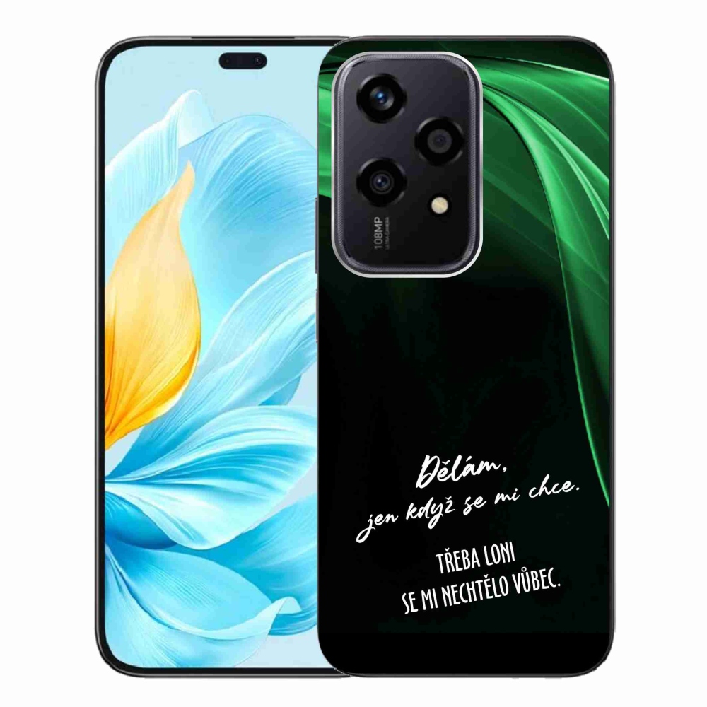 Gélový kryt mmCase na Honor 200 Lite 5G - vtipný text 12 čierne pozadie
