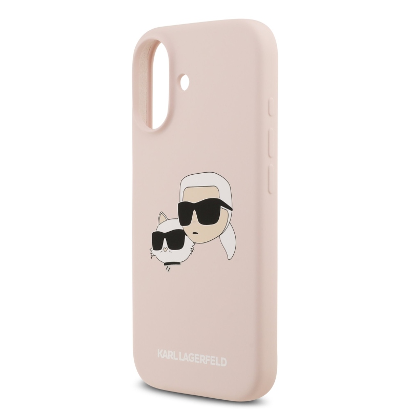 Karl Lagerfeld Liquid Silicone Double Heads MagSafe zadný kryt pre iPhone 17 ružový