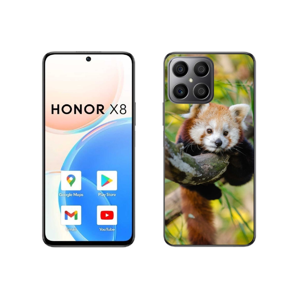 Gélový kryt mmCase na Honor X8 4G - panda červená