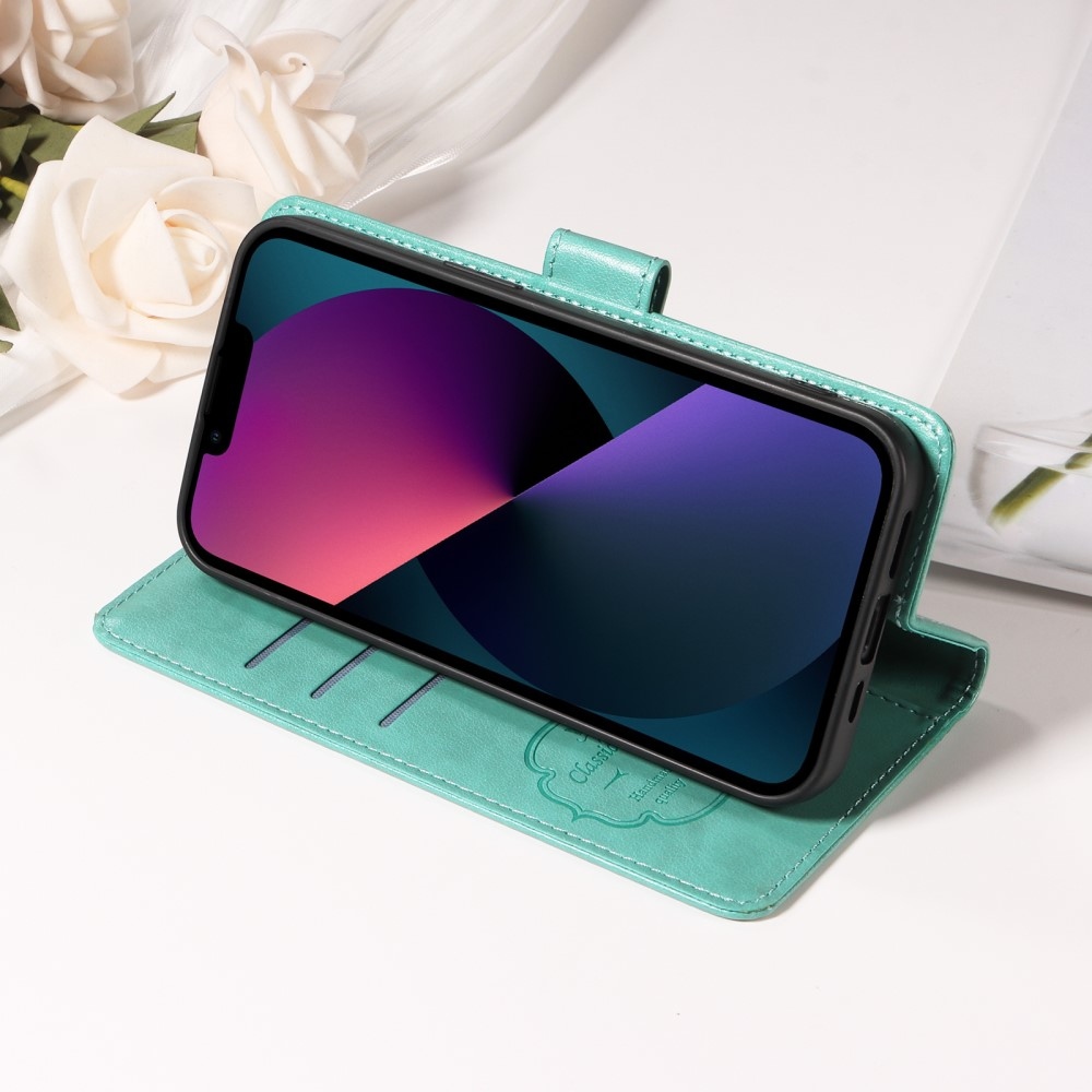 Flowery knižkové púzdro na Xiaomi Redmi A5 - modrozelené