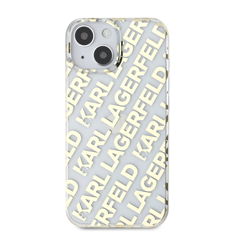 Karl Lagerfeld IML Electroplated Repeated Logo Zadný Kryt pre iPhone 15 Gold