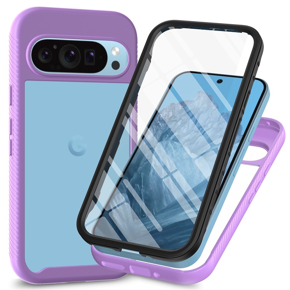 Impact gélový obal s rámčekom pre ochranou displeja na Google Pixel 10 Pro/Pixel 10 - fialový