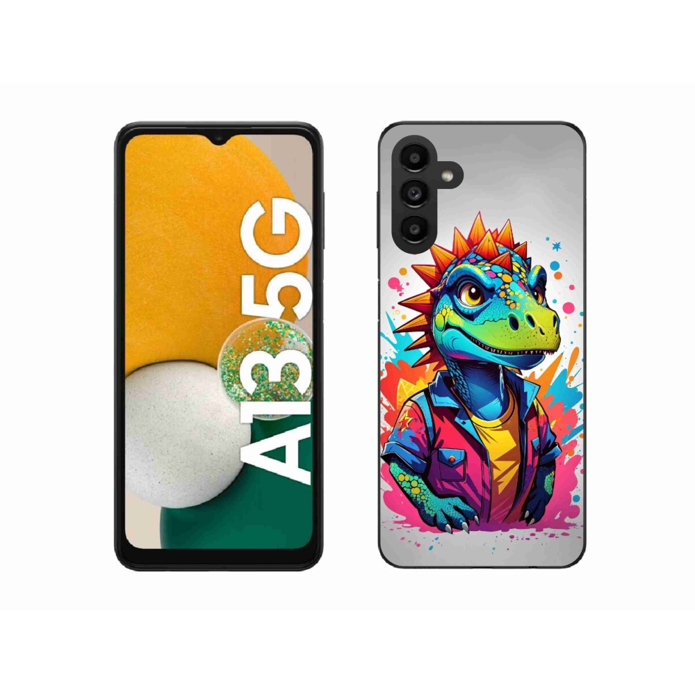 Gélový kryt mmCase na Samsung Galaxy A13 5G - farebný dinosaurus