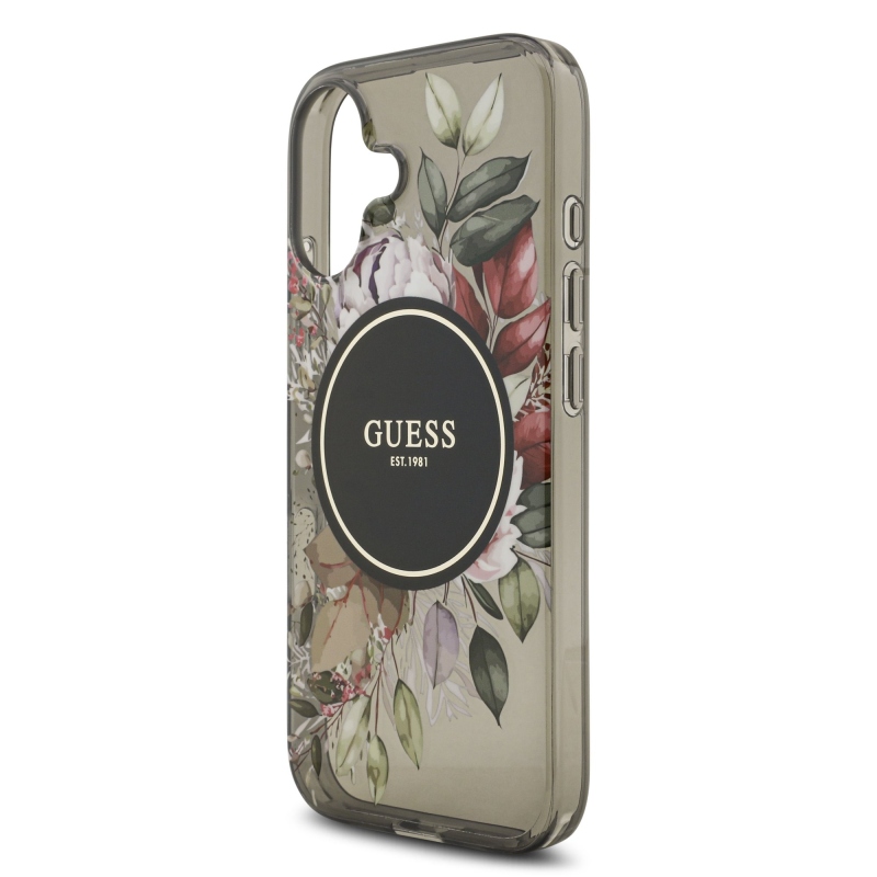Guess IML Flowers Strap MagSafe zadný kryt pre iPhone 17 Black