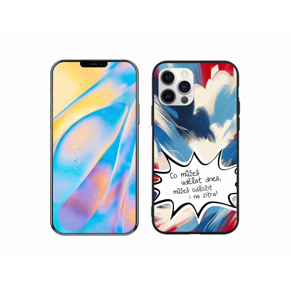 Gélový kryt mmCase na iPhone 12 - vtipný text 9 biele pozadie
