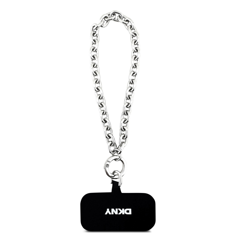 DKNY PU kožený kovový kryt s logom na zápästie MagSafe zadný kryt pre iPhone 17 Pro Max Pink