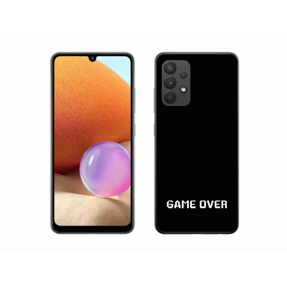 Gélový kryt mmCase na Samsung Galaxy A32 4G - game over čierne pozadie