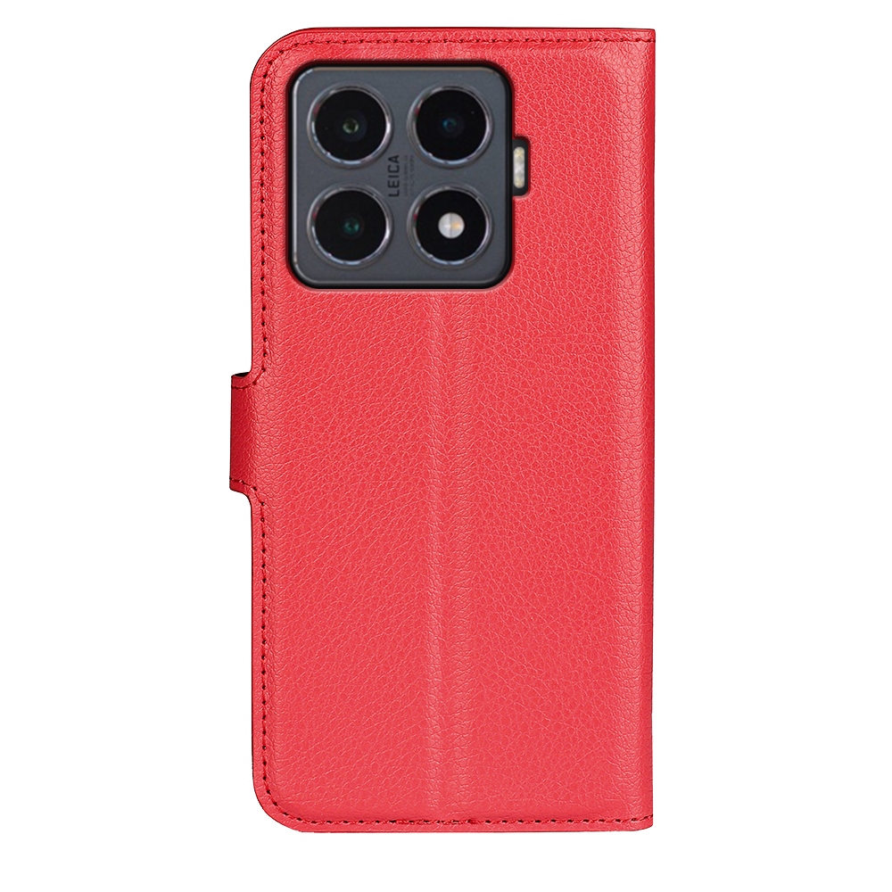Litchi knižkové púzdro na Xiaomi 15T Pro - červené