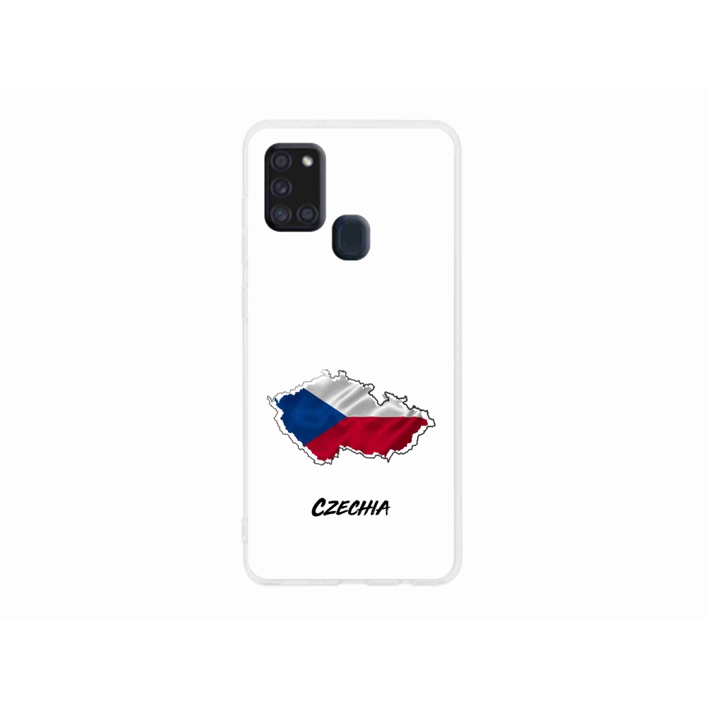 Gélový kryt mmCase na Samsung Galaxy A21s - Czechia biele pozadie