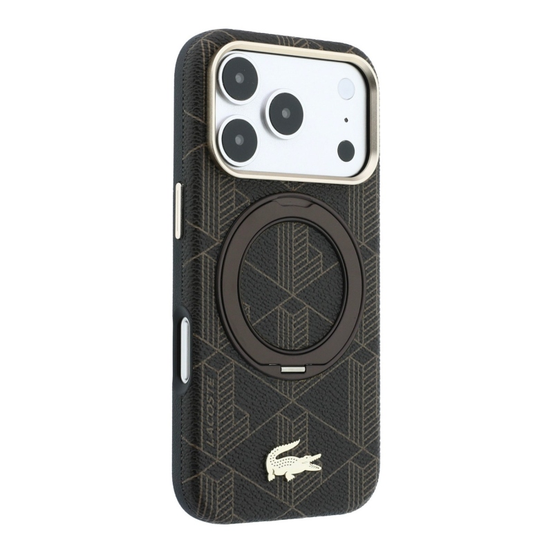 Lacoste PVC Semi Wrap Blend Ring Stand MagSafe zadný kryt pre iPhone 18 Pro Max v odtieni Light Gold