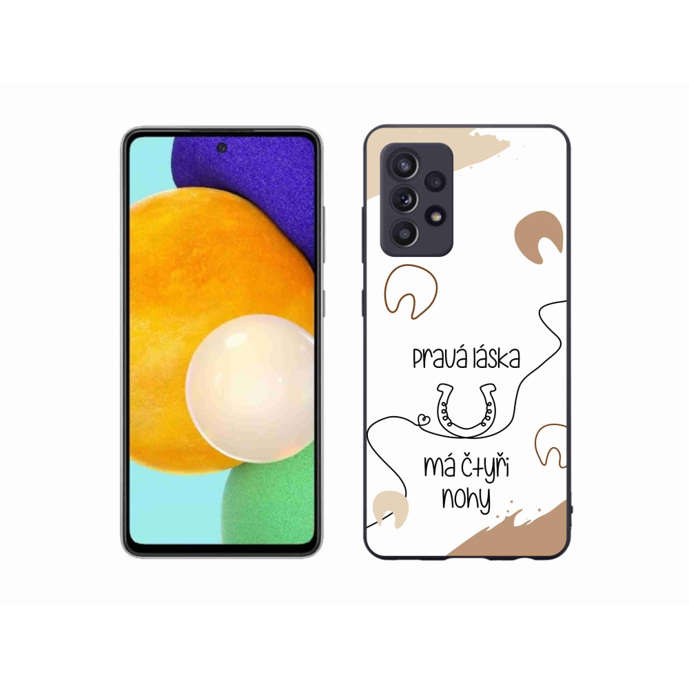 Gélový kryt mmCase na Samsung Galaxy A52/A52 5G - konský motív biele pozadie