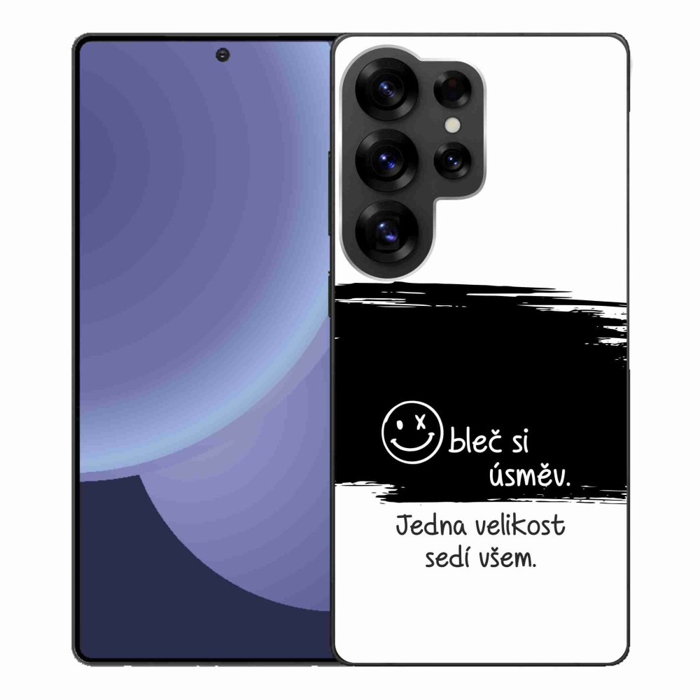 Gélový kryt mmCase na Samsung Galaxy S25 Ultra - vtipný text 8 čiernobiele pozadie