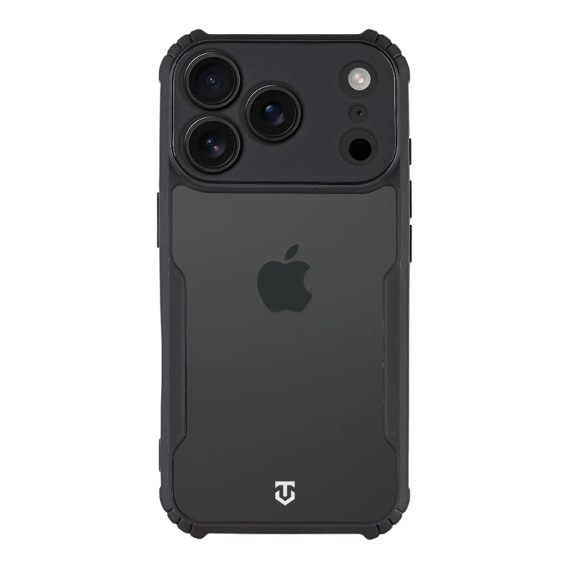 Tactical Quantum Stealth puzdro pre Apple iPhone 18 Pro, priehľadné/čierne