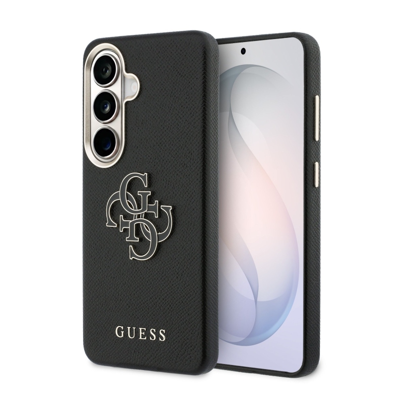 Guess PU 4G Resin Metal Logo Back Cover pre Samsung Galaxy S26+ Black