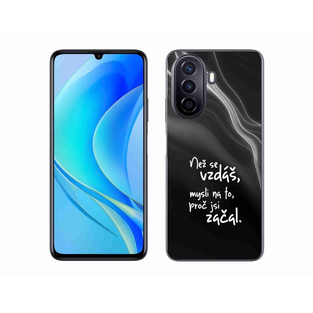 Gélový kryt mmCase na Huawei Nova Y70 - citát 2 čierne pozadie