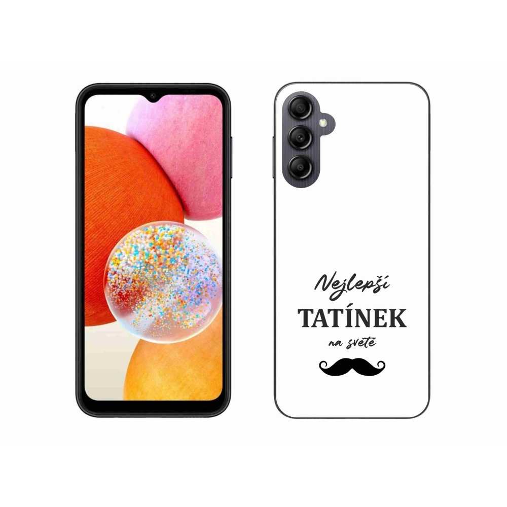 Gélový kryt mmCase na Samsung Galaxy A14 4G/5G - najlepšie otecko 1 biele pozadie