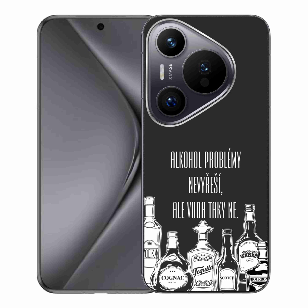 Gélový kryt mmCase na Huawei Pura 70 Pro - vtipný text čierne pozadie