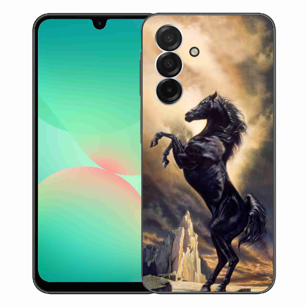 Gélový kryt mmCase na Samsung Galaxy A26 5G - čierny kreslený kôň