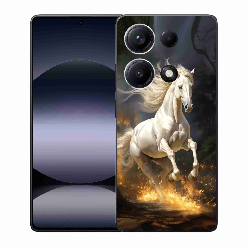 Gélový kryt mmCase na Xiaomi Redmi Note 14S - biely kôň 2