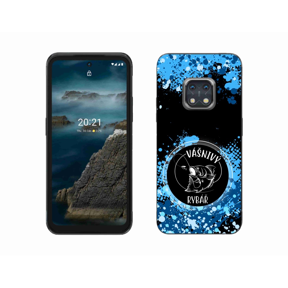 Gélový kryt mmCase na Nokia XR20 - vášnivý rybár čierne pozadie
