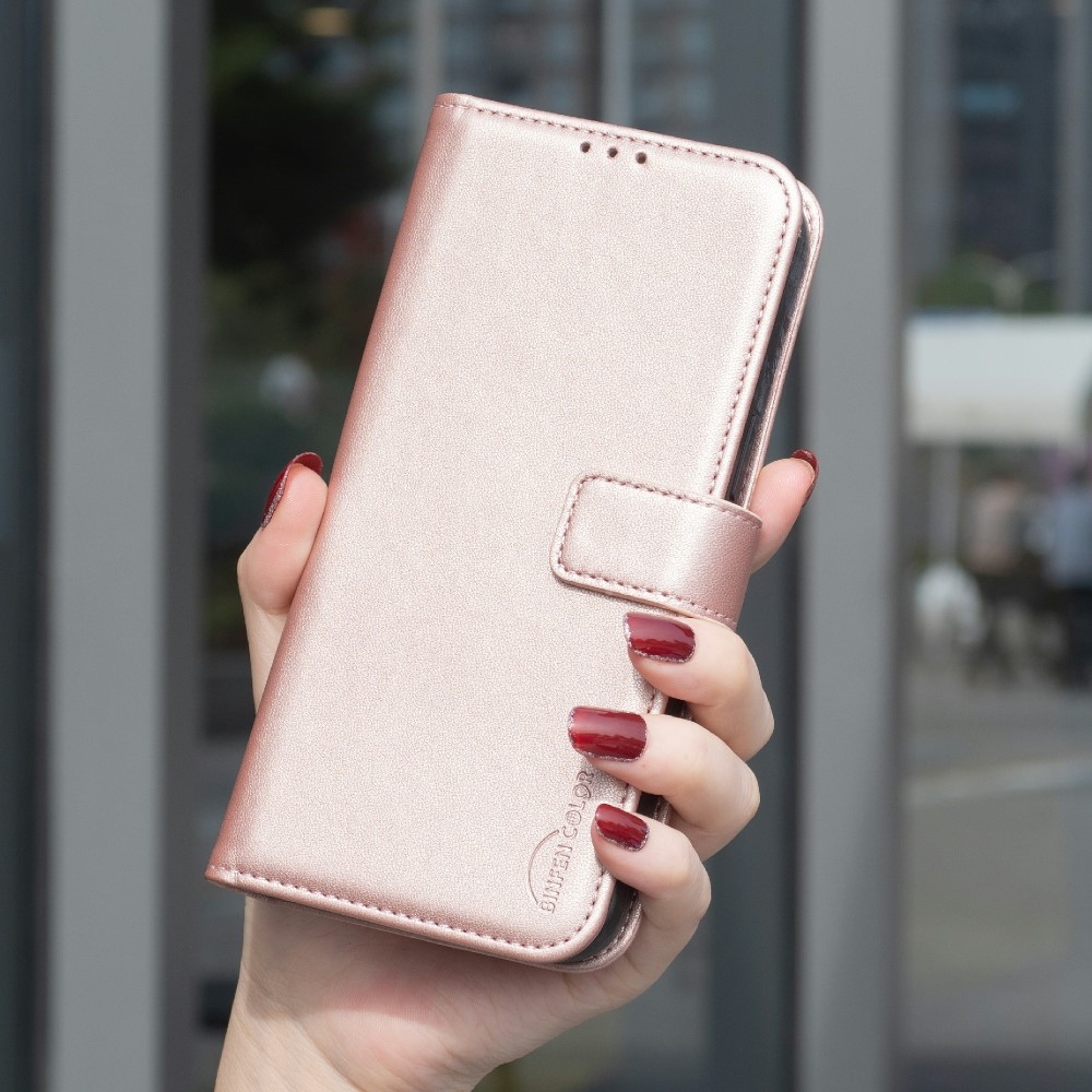 BNF knižkové púzdro na Samsung Galaxy S25 Edge - ružovozlaté