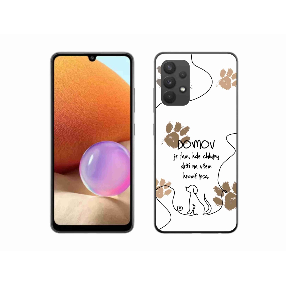 Gélový kryt mmCase na Samsung Galaxy A32 4G - psie motív biele pozadie