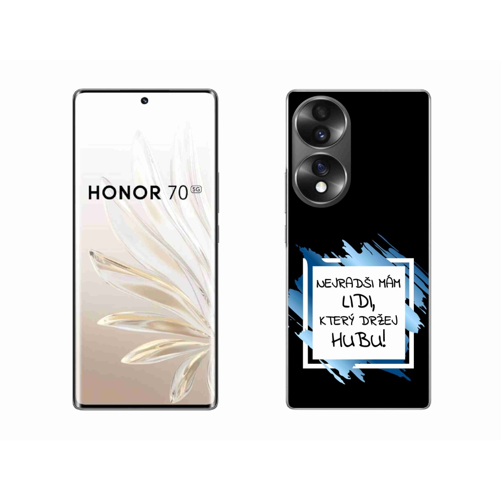 Gélový kryt mmCase na Honor 70 - vtipný text 7 bieločierne pozadie
