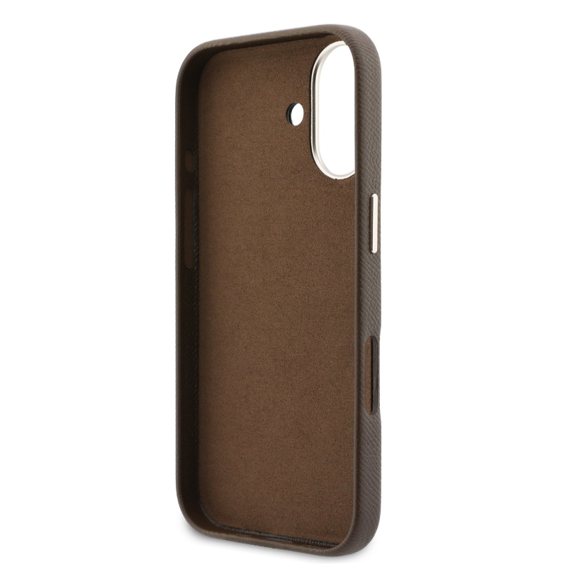 Zadný kryt s logom Guess PU Resin pre iPhone 17 Brown
